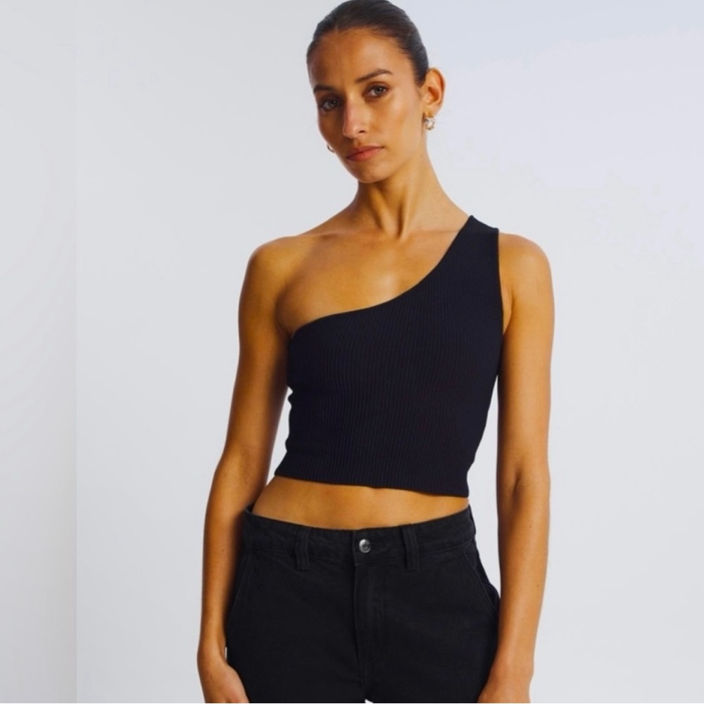 House Of Harlow Lux Essentials Black Ribbed Tank Top New